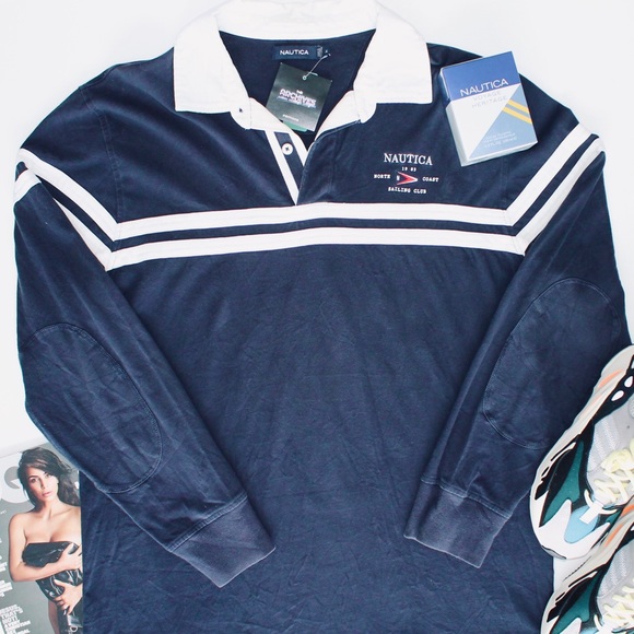 NAUTICA SAILING CLUB Vintage Rugby Polo + Nautica Voyage Heritage Spray - Picture 2 of 6